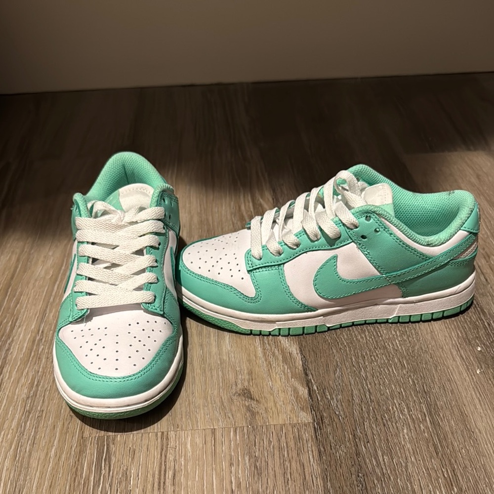Nike Teal and White Low-Top Sneakers